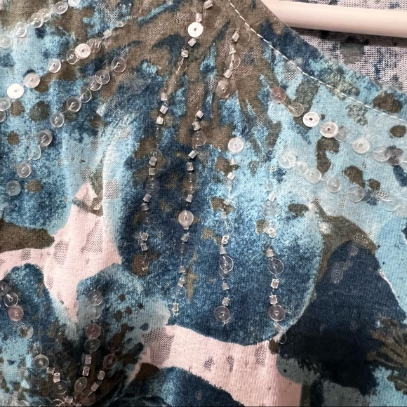 Chicos distressed sequin tee size 2 (L, 12, 39”- 40”) - Picture 4 of 10